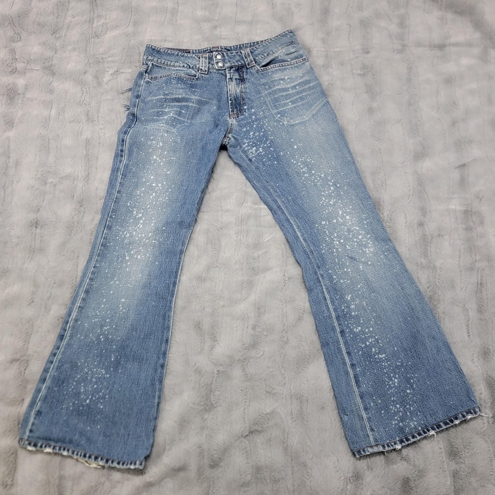 Vintage Energie Gold Jeans Mens 30x31 Blue Bootcut Paint Splatter Made Italy 90s